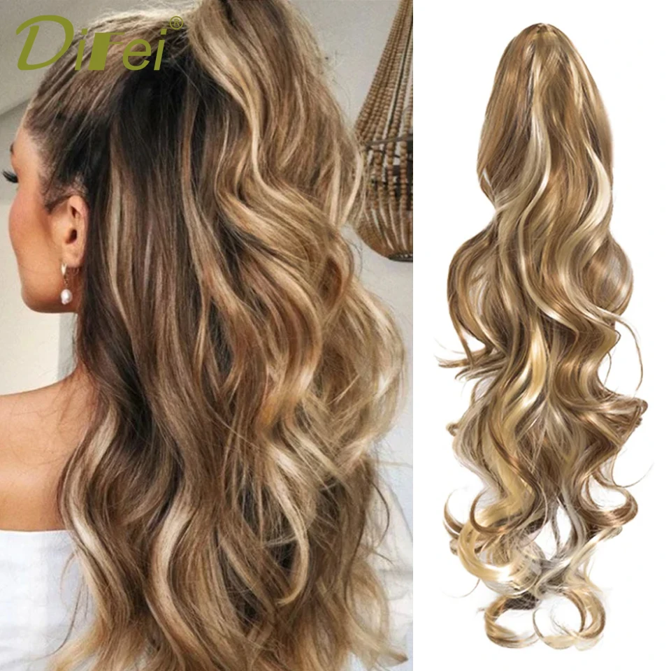 

DIFEI Grasping Synthetic Wig Big Wave Ponytail Full-length Curly Hair Pear-shaped High Ponytail Natural Curly Wig