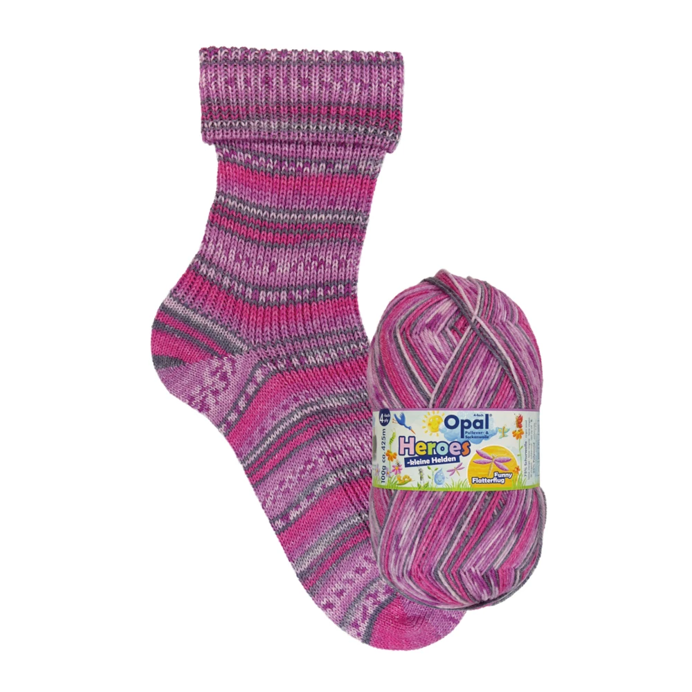 100g Opal Heroes 4ply Sock Yarns, 75% Wool 25% Polyamide Space Dyed Colourful Yarn for Knitting & Crocheting