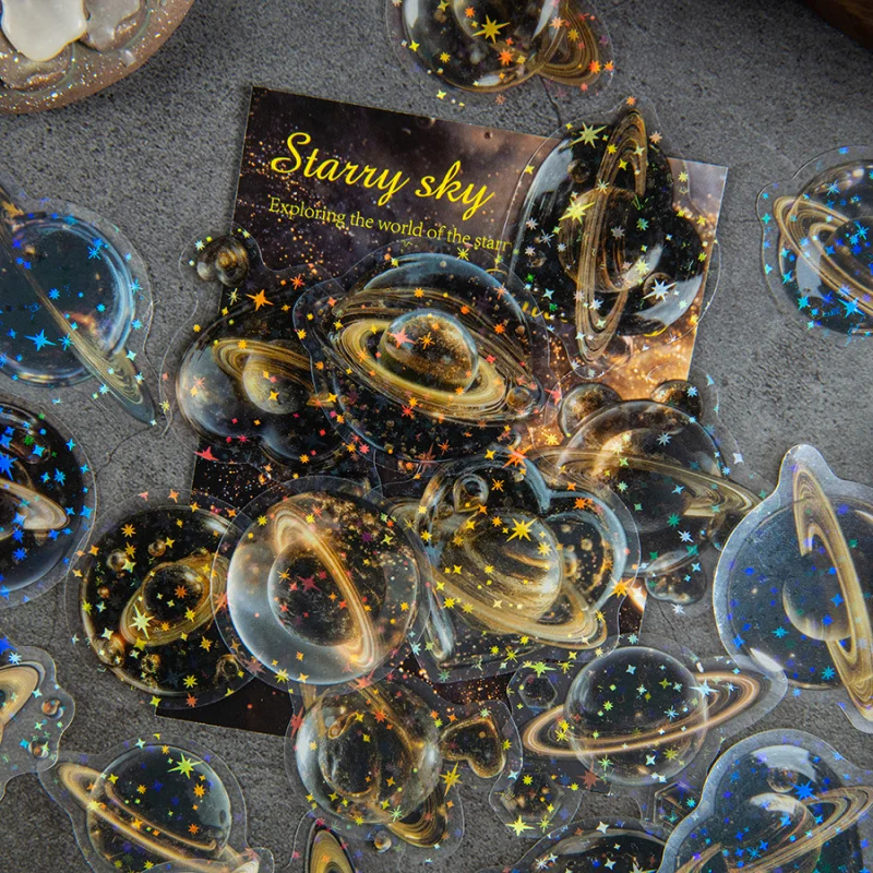 مجموعة ملصقات تحت عنوان الكوكب مكونة من 20 ورقة، تصميمات سماوية رائعة لتزيين المجلات