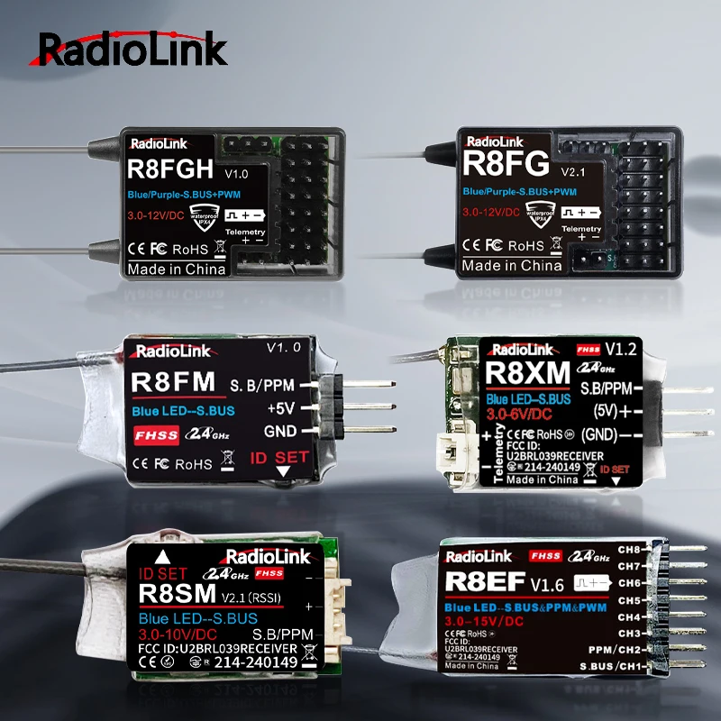 

RadioLink RC Receiver R8EF R8FGH R8FG R8FM R8SM R8XMRc Receiver 2.4G Signal for RC Transmitter