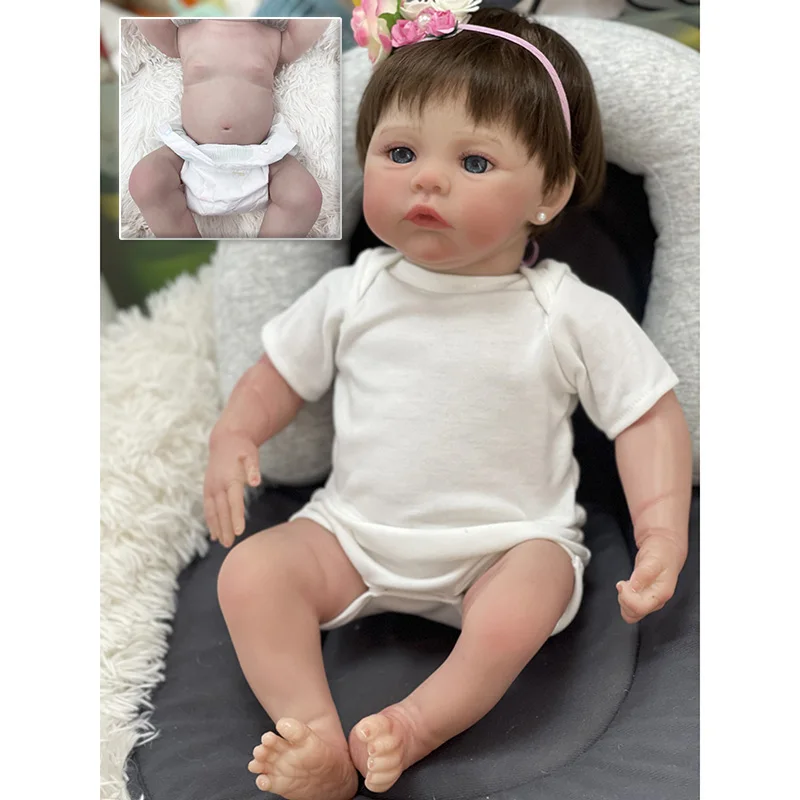 48CM Full Body Vinyl Reborn Pop Weide met Geworteld Haar Handgemaakte Bebe Reborn Poppen Zachte Siliconen Babypop Bebé Reborn