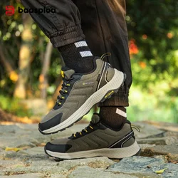 Baasploa-Chaussures de randonnée imperméables à lacets pour hommes, baskets d'escalade en plein air, vêtements décontractés pour hommes, chaussures de marche non ald, nouveau
