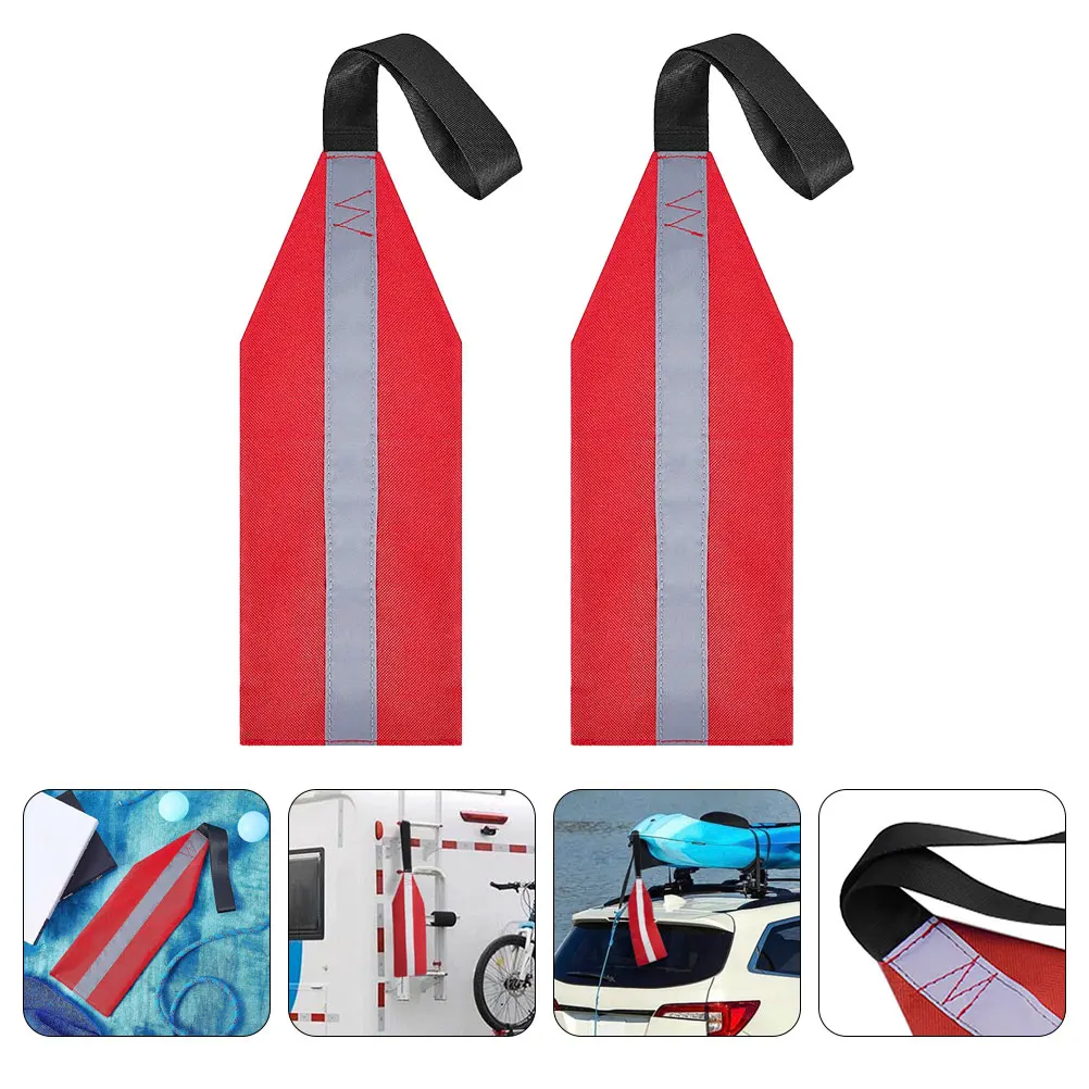 

2Pcs Red Kayak Tow Flags Durable Oxford Cloth Safety Accessories for Boats Canoe Yacht Travel Warning Supplies Practical Outdoor