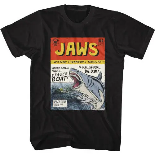 JAWS Comic Book Cover T-Shirt - Black