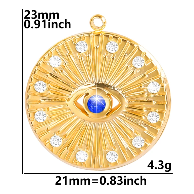 Gold Plated Star Moon Evil Eye Charms Set