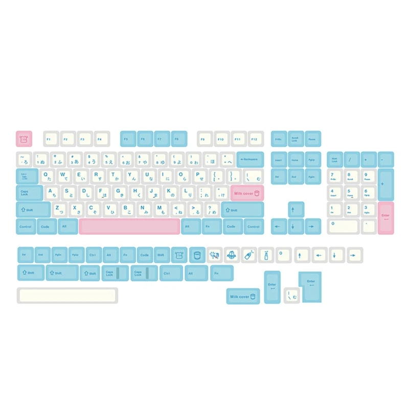 137-Key Milk Cover Keycaps XDA Dye Subbed For MX GK61/64/68/87/98/104/108