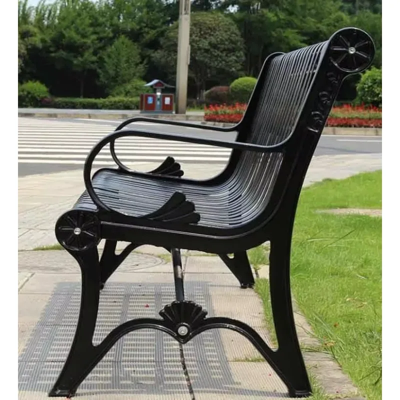 شديدة التحمل لجميع الأحوال الجوية خالية من الصدأ 2345 مقاعد فولاذية مخصصة للديكور الخارجي للحديقة/الحديقة/الفناء مع أرجل من الألومنيوم المصبوب