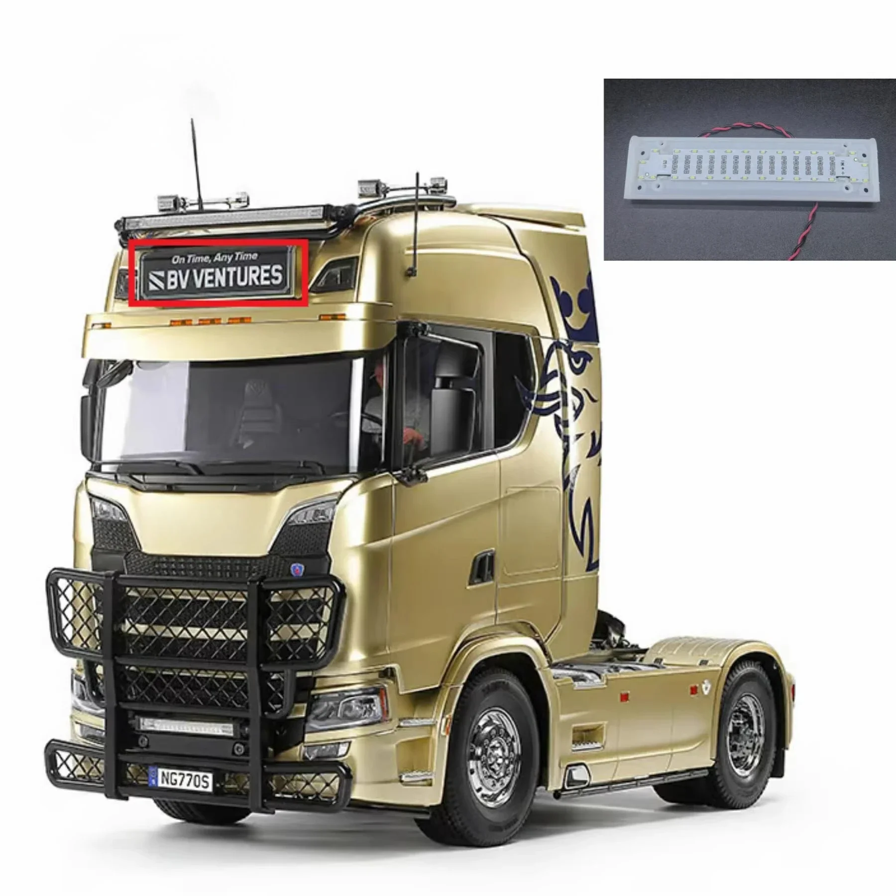

LED Advertising Light Box Circuit Board Light Accessories for 1/14 Tamiya RC Truck Trailer Tipper Scania 770S 4X2 56379 Car Part