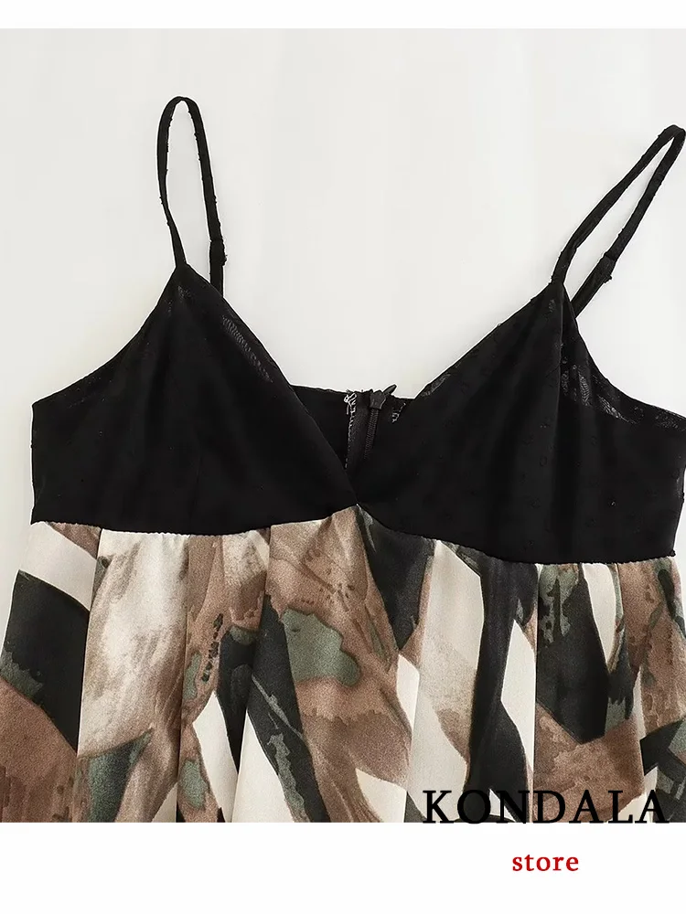 KONDALA-Vestido largo con estampado Tie Dye para mujer, traje holgado con cuello de pico, estilo bohemio, para vacaciones y playa, 2023