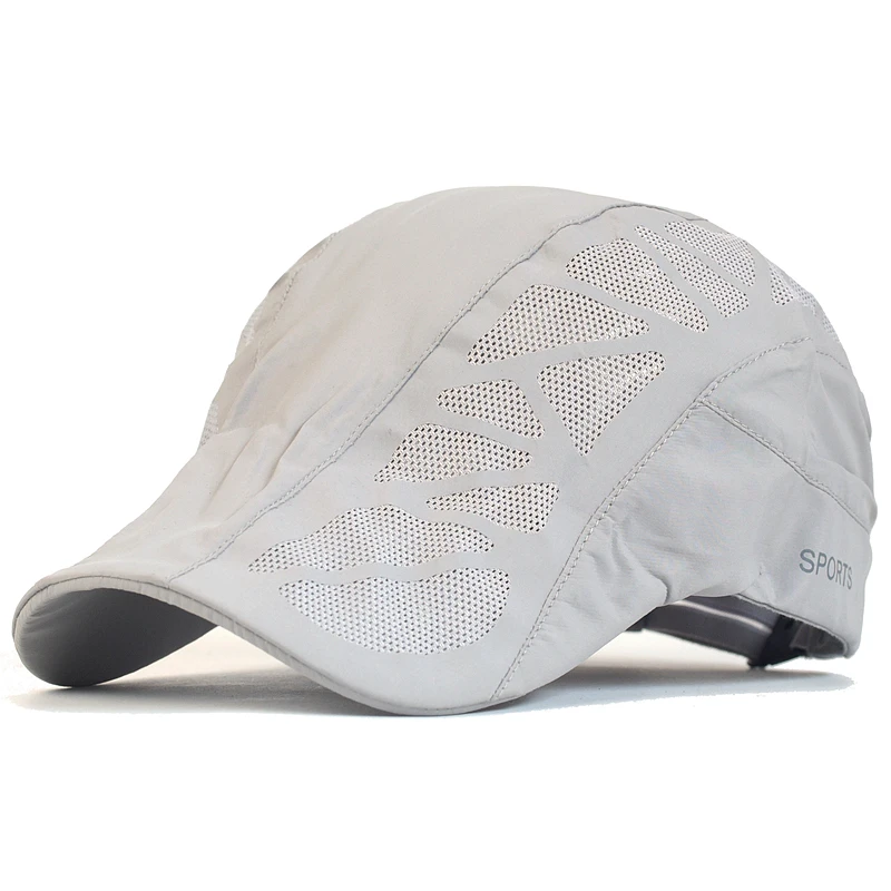 Summer Men Women Hats Breathable Mesh Quick Dry Newsboy Caps Outdoor Gorro Hombre Boina Golf Hat Fashion Solid Flat Cap