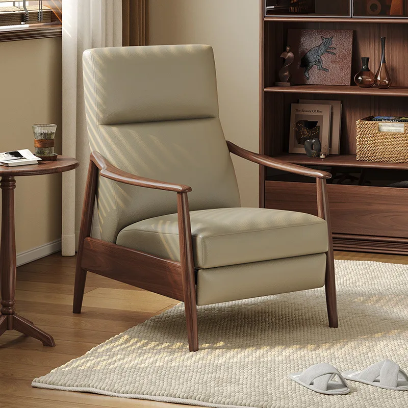 

Black walnut, solid wood sofa chair, living room, office, adjustable armchair