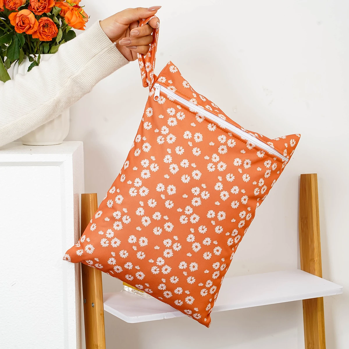 Happyfluit Nieuwe 28*36Cm Gedragen Of Opgehangen 1 Stks/set Zak Nat/Droge Tas Waterdichte Doek Luier Met Mummie Tas