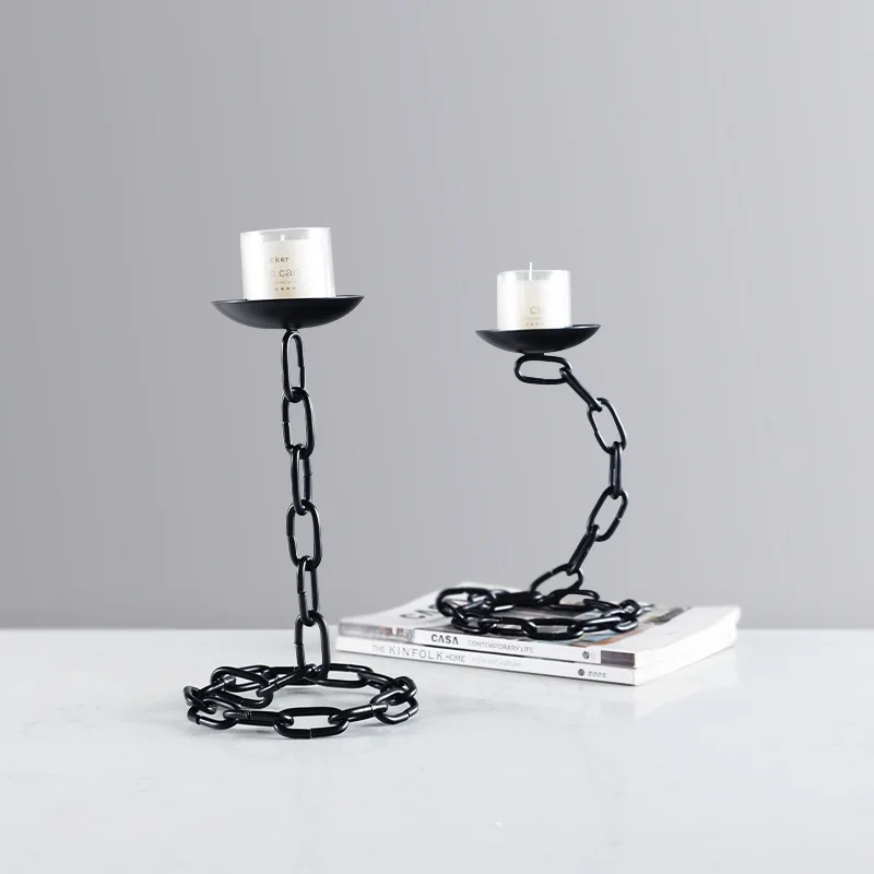 Metal Candle Holder Vintage Chain Candlestick Chain Candlestick Entangle Candle Stick Holder Home Decoration Accessories