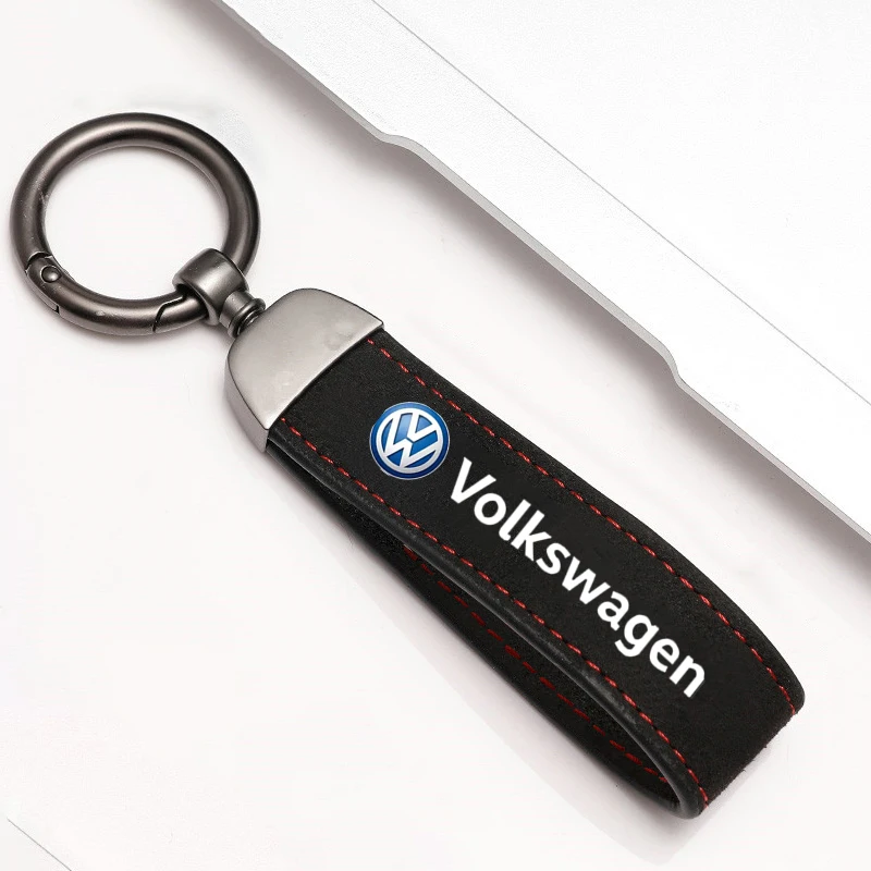 Suede Car Logo Keychain Pendant Keyring Chain Jewelry Men Gift For VW Volkswagen GLI GOLF GTD JETTA TSI Auto Styling Accessories