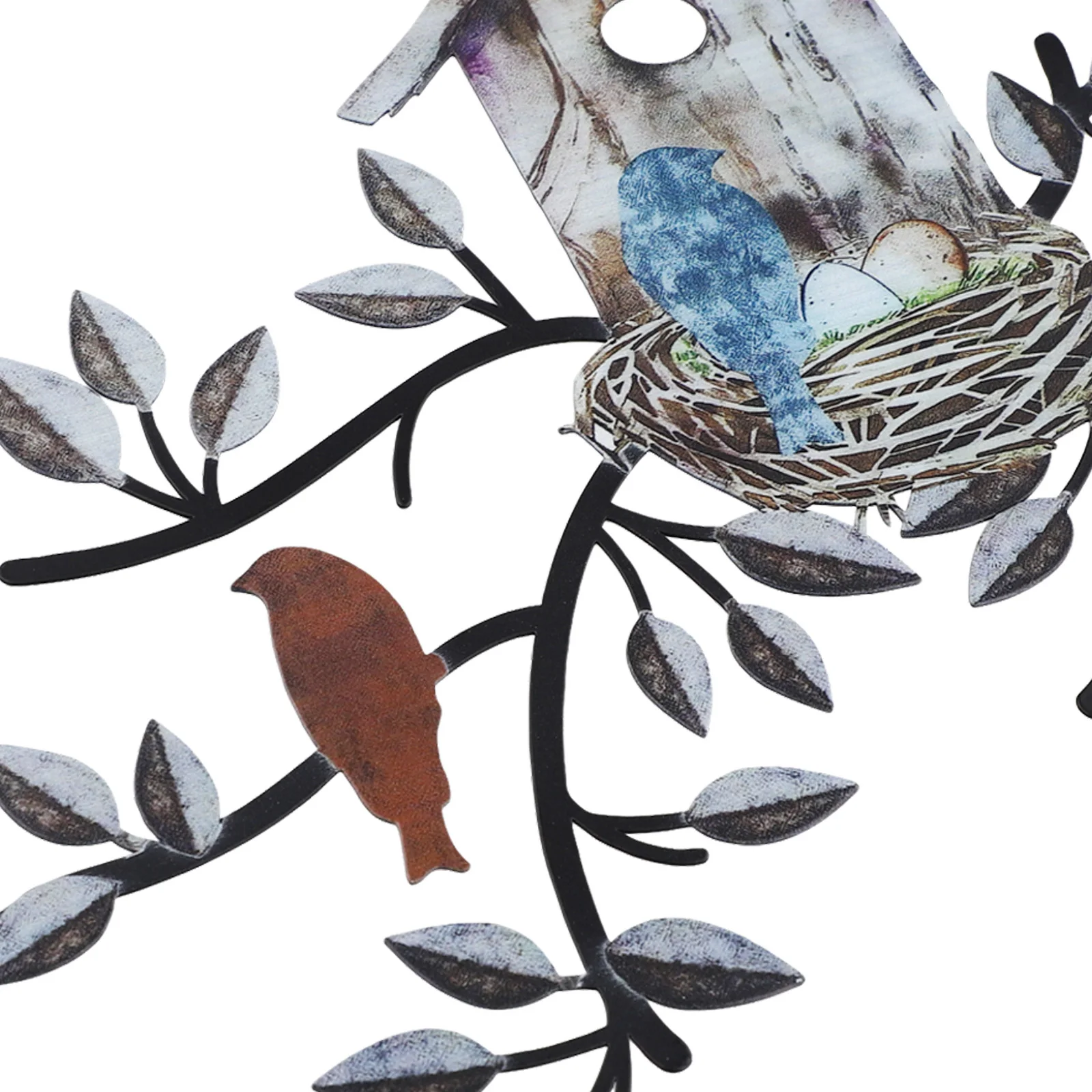 Architectural Metal Tree Wall for sculpture with Birdhouse Integration for Garden Wall Fence Post or Entryway Styling