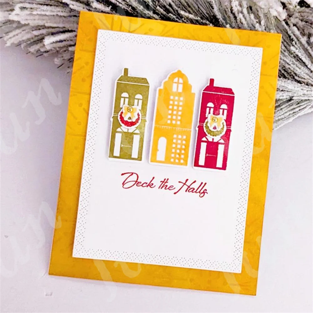New Arrival Stamps and Dies 2024 Winter in the City Happy Holidays Metal Cutting Die DIY Scrapbooking Crafts Decoration Embossed