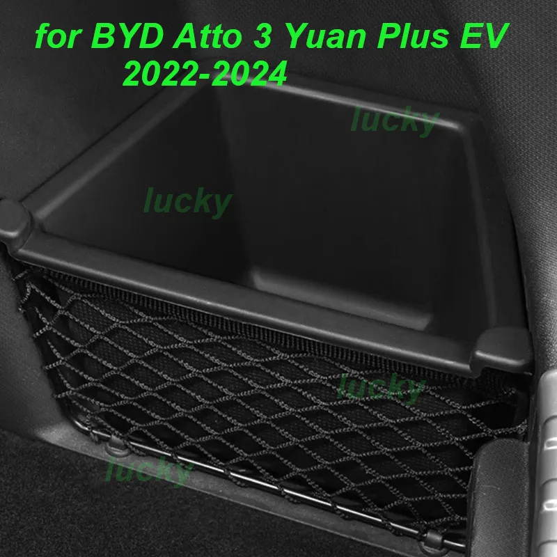 

Car Rear Trunk Side Storage Box for BYD Atto 3 Yuan Plus EV 2022-2024 Rear Racks Storage Box Lid Cover Interior Accessories