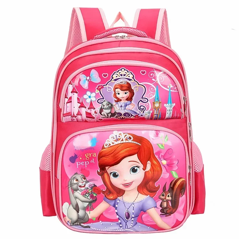 Nuevo bolso de escuela primaria de Disney, bolso de hombro ligero, mochila para niño y niña, bolsos de princesa frozen de dibujos animados para niños