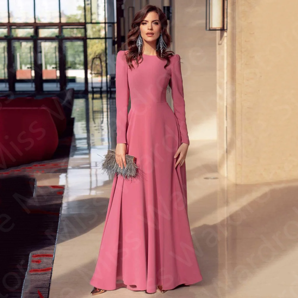 Gorgeous New Dusty Rose Mother Dresses Long Sleeves Mother of the Bride Gowns Sheer Back Feathers Wedding Party Dresses 2024