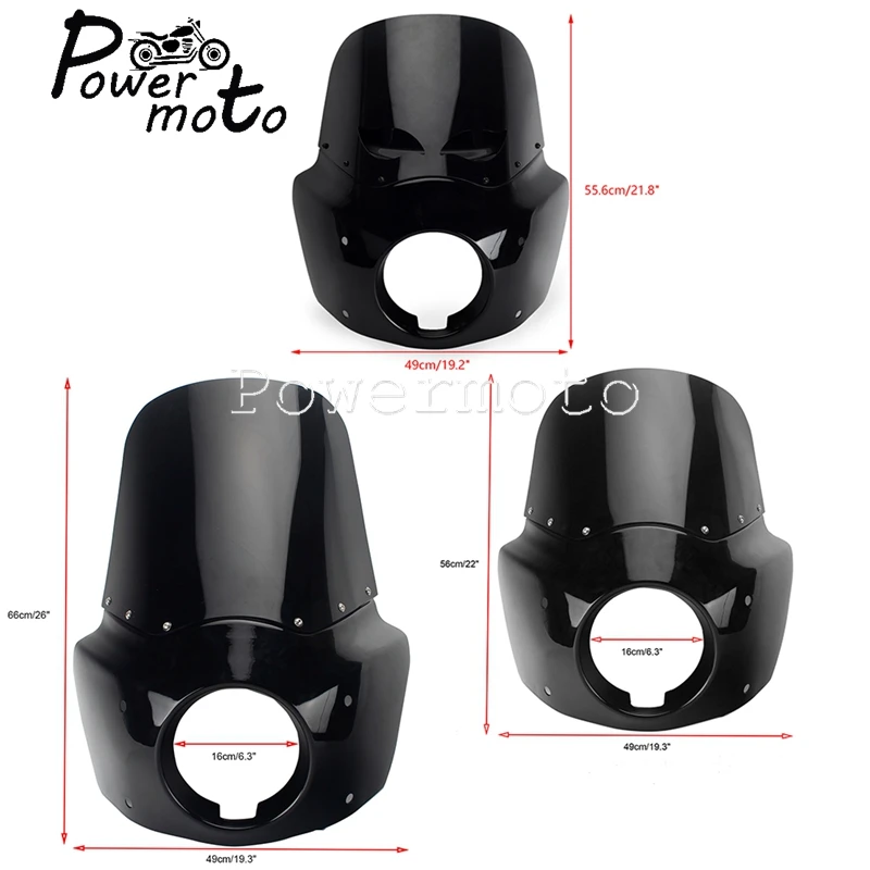 Club Style 5.75inch Headlight Fairing Windshield Windsreen For Harley Softail Street Bob FXBB FXBBS Low Rider FXLR Standard FXST