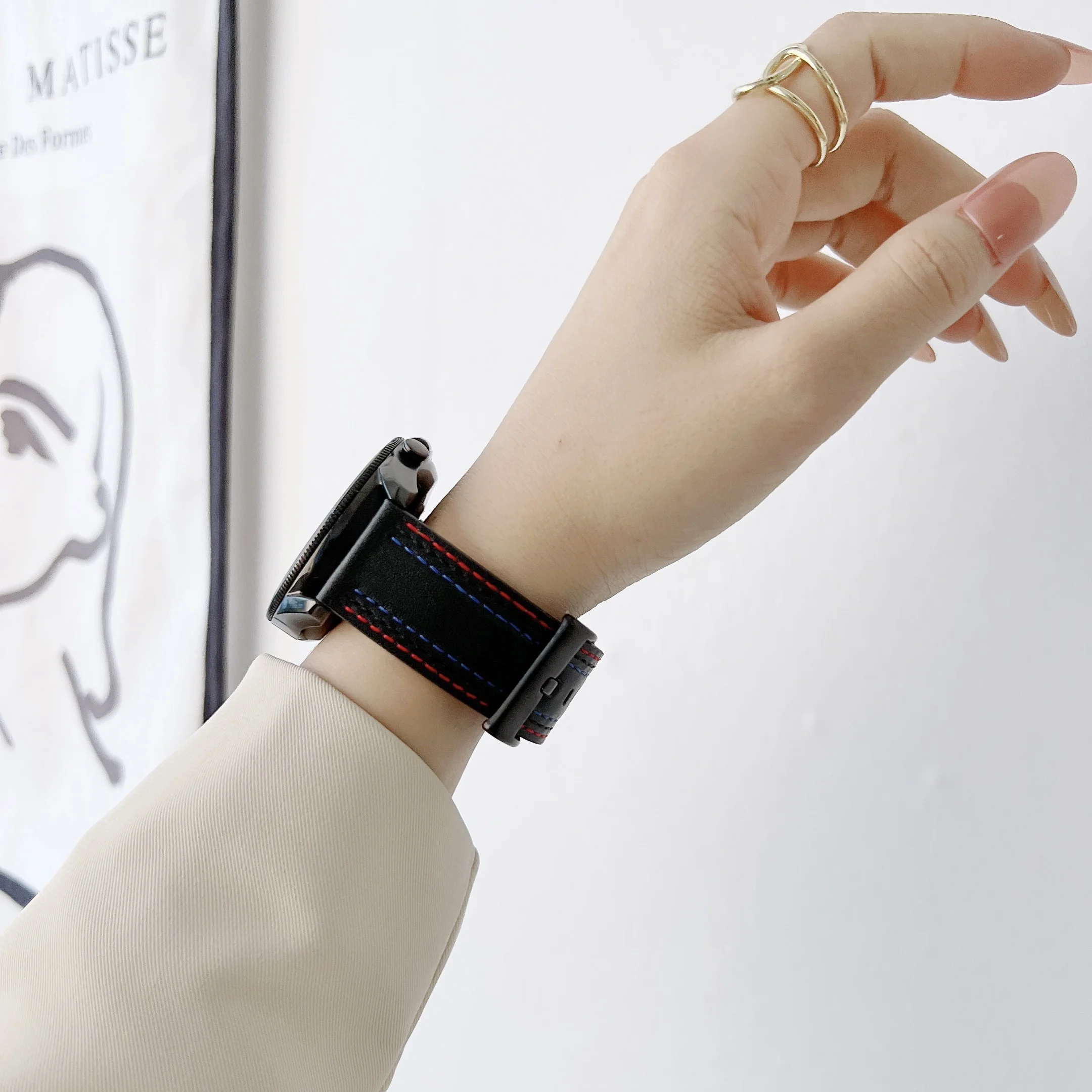 20mm 22mm Leather strap for Samsung Galaxy Watch 6/5/4/3 Gear S3 Huawei Watch 3 bracelet wristband for Amazfit GTR/Stratos Belt