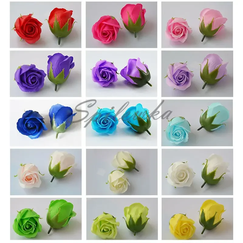 50pcs/lot Artificial Flower Roses Heads Dia4.5cm Beauty Wedding Valentine\'s Day Gift Roses Bouquet Home Party Decoration Flowers