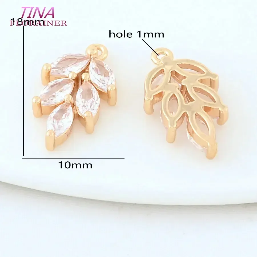 14K Gold Color Brass 10*18MM Leaf Leaves Charms Pendants Necklace Earrings Jewelry Making Supplies Accessories