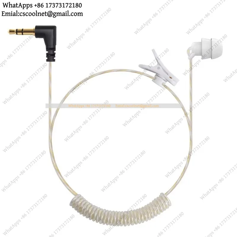 k06 Covert Police Listen Only Earpiece Tubeless Black 3.5mm for Law Enforcement Military