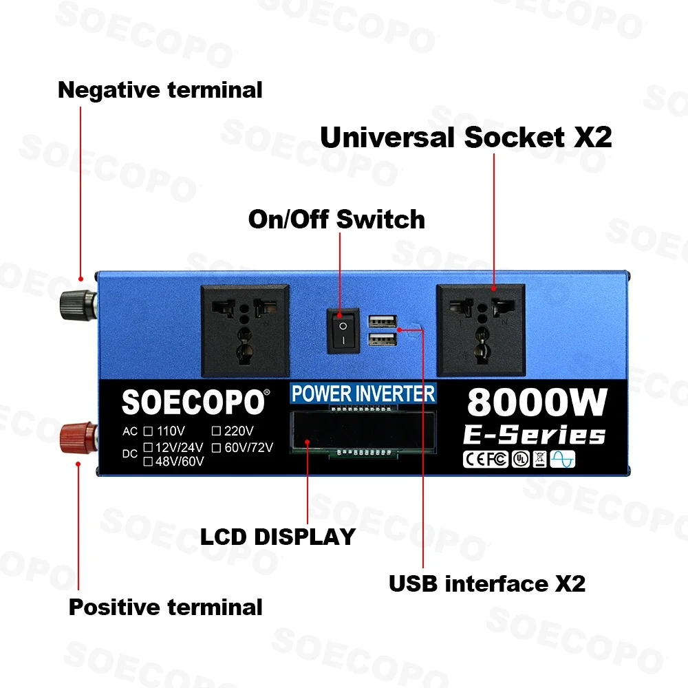 8000W Off-Grid Solar Generator Kit Dual Volta 110V/220V Inverter 100A Controller 200W Panel for Home/Camping/RV/Emergency Power