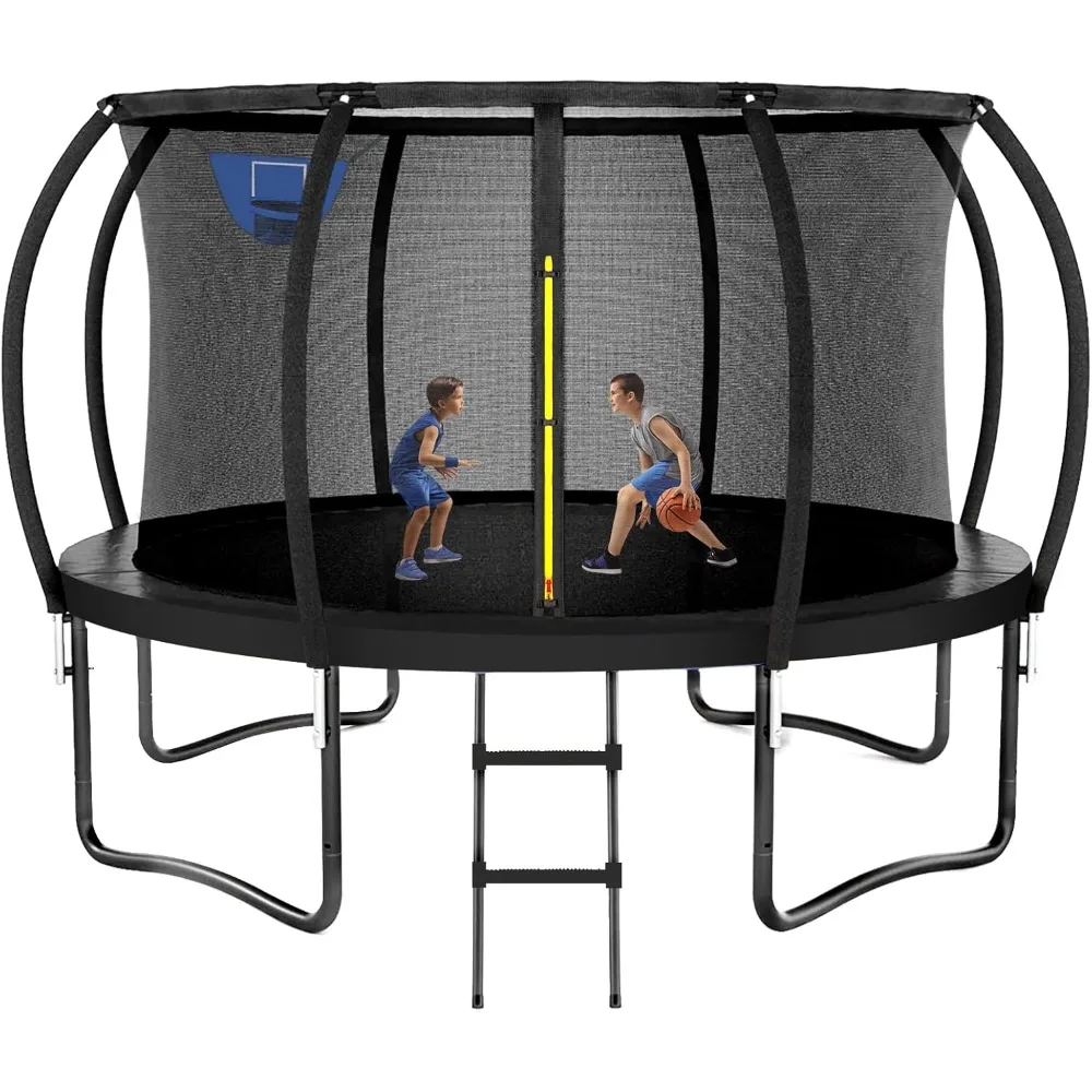 Trampoline 8FT 10FT 12FT 14FT 16FT, Outdoor Trampolines for Kids and Adults, Recreational Trampoline with Enclosure Net