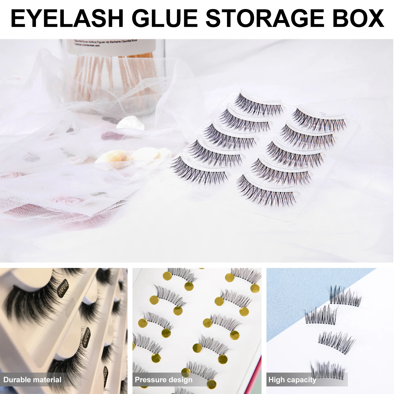 

1pc Eyelash Glue Storage Box Waterproof Portable Container For Adhesive Preservation Large Capacity Jar Travel Friendly Eyelash