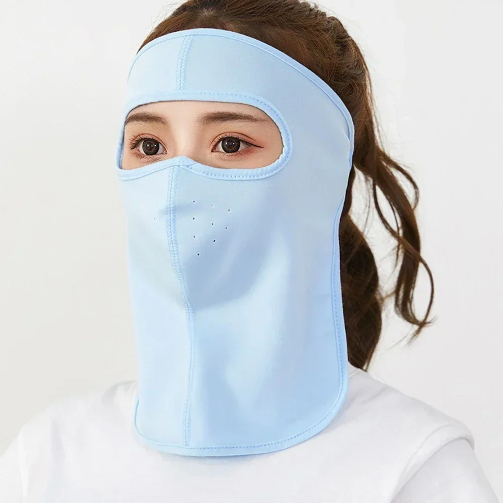 Máscara de ciclismo con protección solar de verano de seda de hielo, bufanda facial transpirable Anti-UV, casco para deportes al aire libre para ciclismo y correr