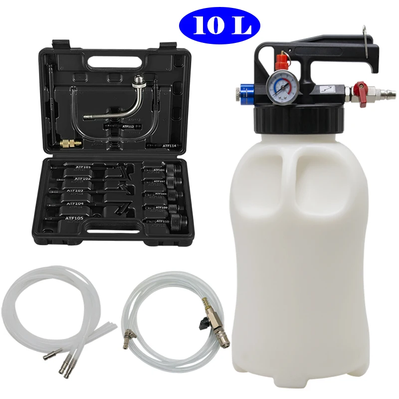 

10L Pneumatic Transmission Oil Refilling Tool Oil Refill Filling ATF Adapters Dispenser Pump Kit Fluid Extractor Adaptor 15Pcs