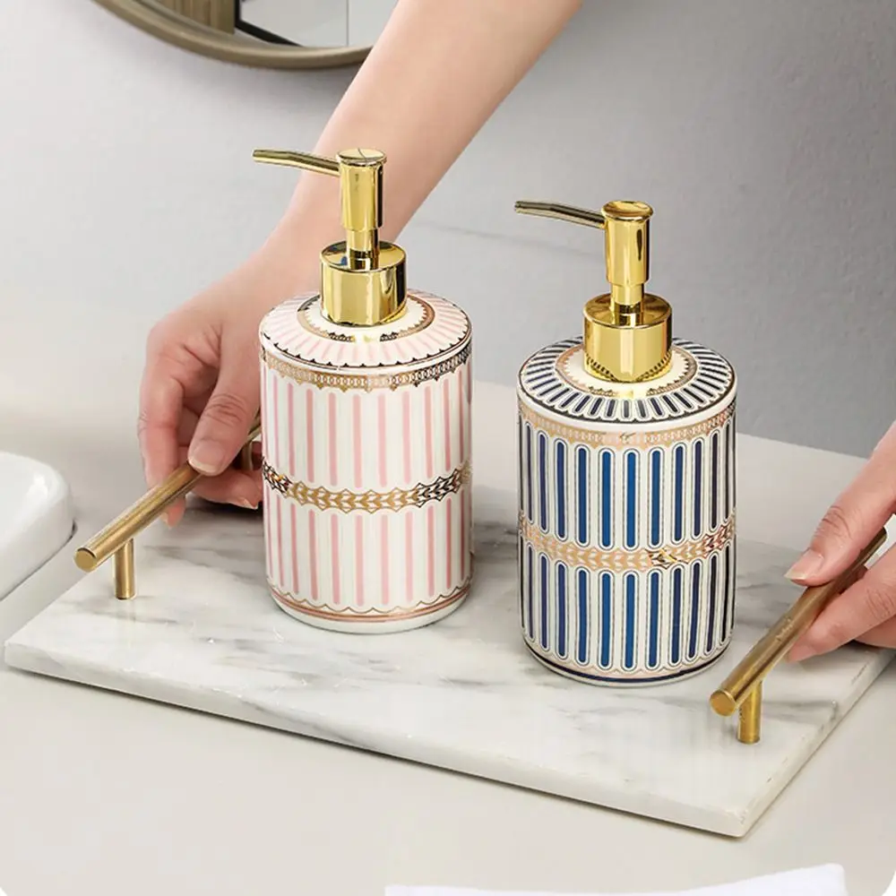 

Luxury Ceramic Soap Dispenser Colorful Painted Refillable Soap Pump Bottle Empty Lightweight Liquid Lotion Dispenser Beauty Shop