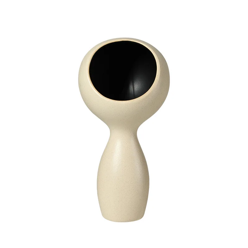 Modern cream style abstract looking villain ceramic vase living room TV cabinet home decoration