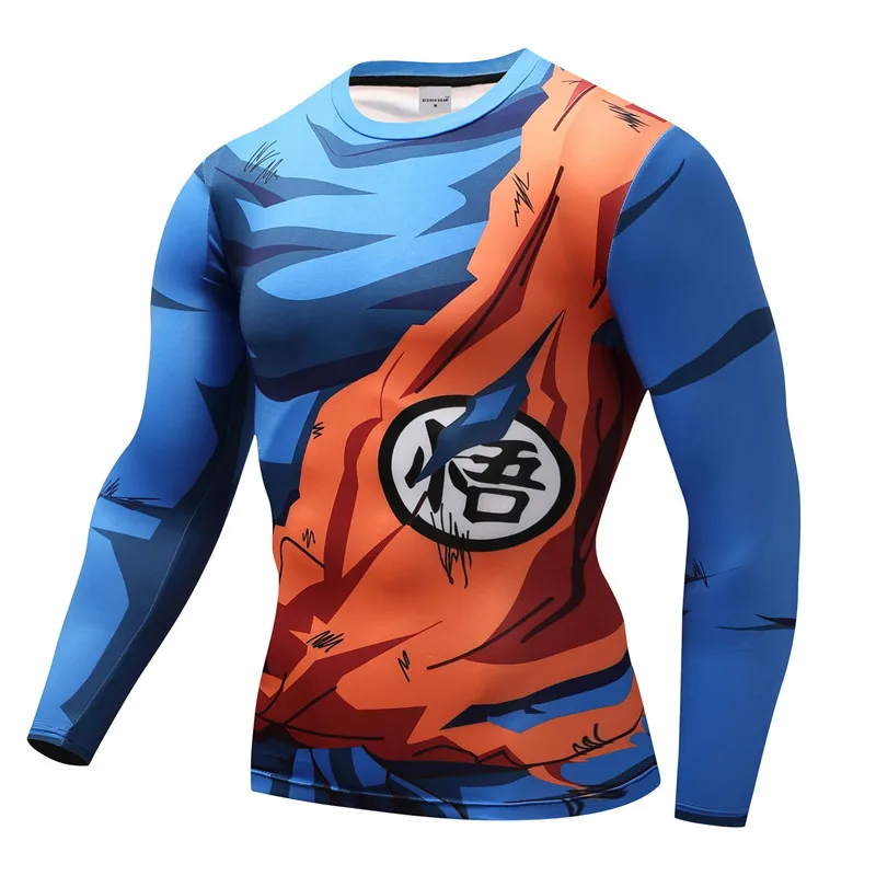 Men T Shirt Homme Compression Costume Vegeta Tshirt Son Goku Short Sleeve T-shirts Fitness Leggings Shorts Sportwear