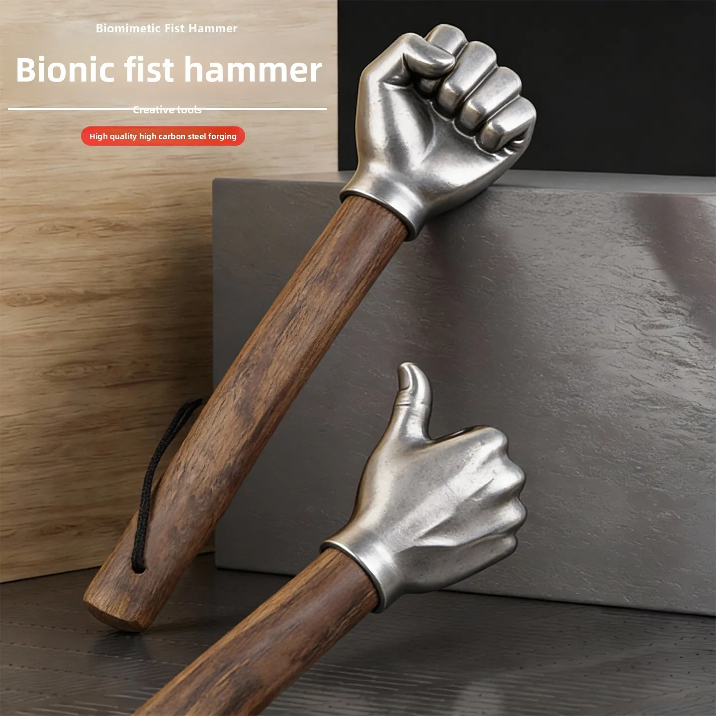 

Bionic Solid Fist Hammer, High Hardness Stainless Steel Multi-Functional Car Emergency Self-Defense Tool