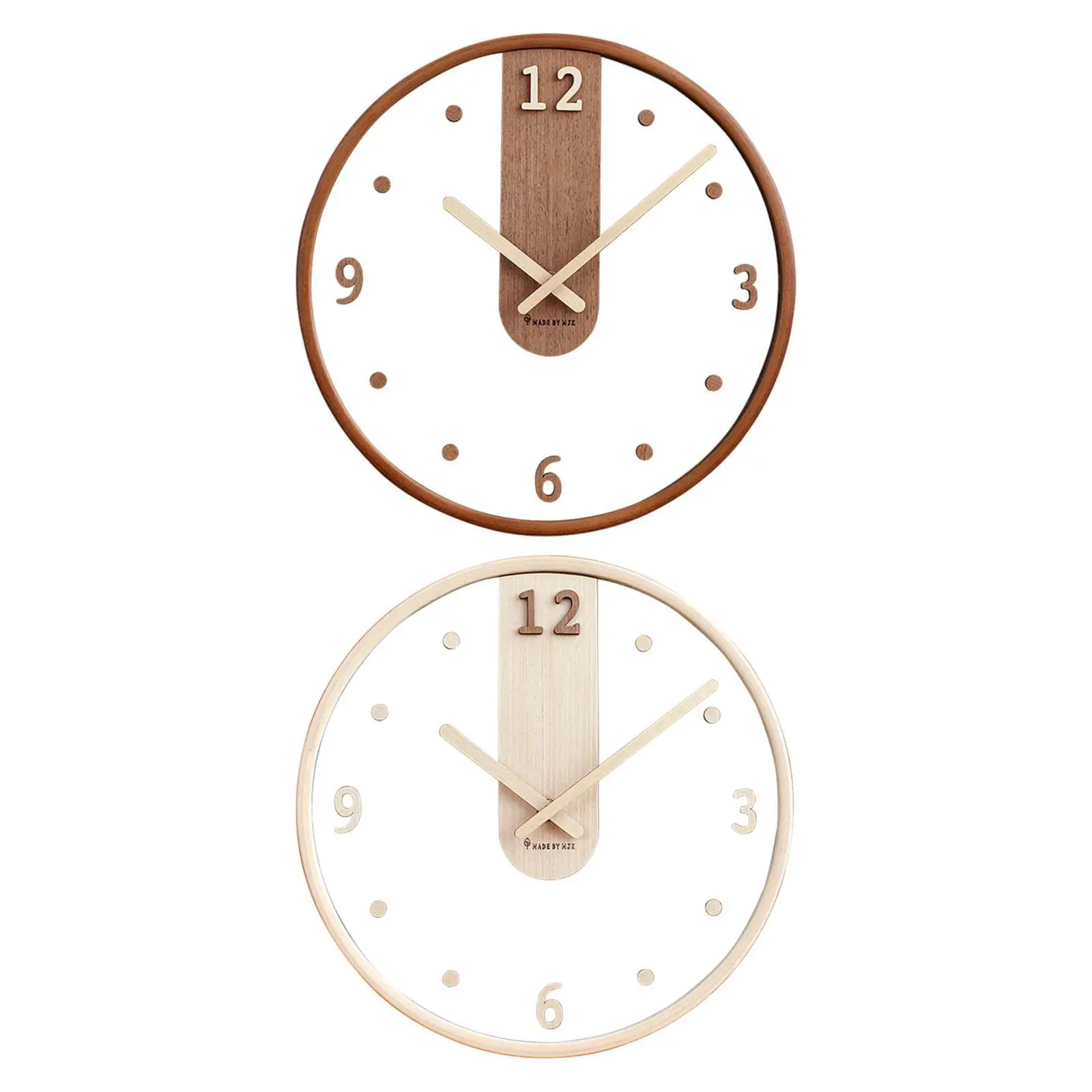 Round Wall Clock Creative Design Non Ticking for Shop Cafe Restaurant