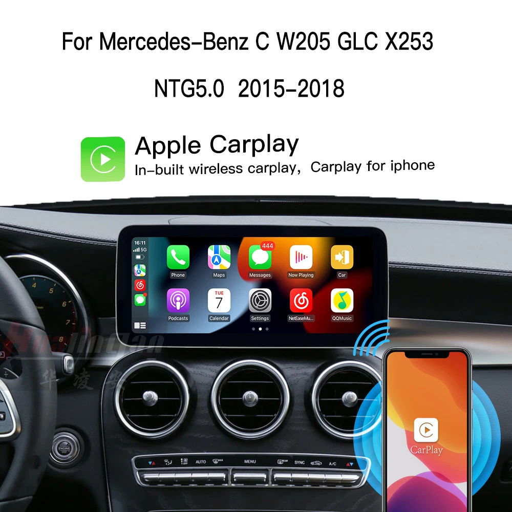 

10.25 "Android CarPlay screen upgrade car stereo for Mercedes Benz C GLC Class W205 2015-2018 year car with ntg5.0 Auto Radio