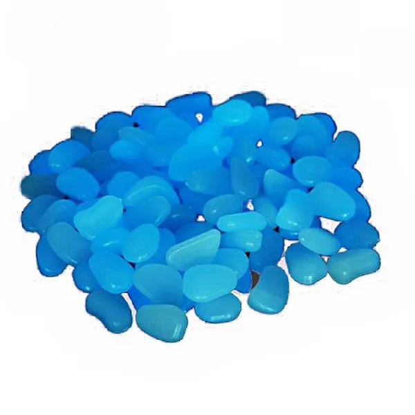 100Pcs Glow in The Dark Luminous Resin Pebbles Yellow Green Light Garden Walkway Flower Bed -Made Pebbles Stone