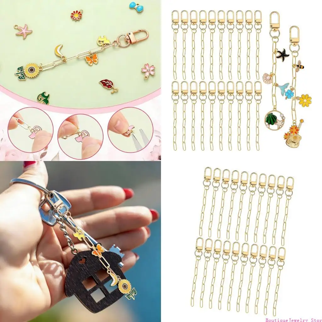 E1PE Customizable Alloy Keychain Kits With Assorted Charm For Artistic Projects And Fashion Jewelry Keyring Making Supplies
