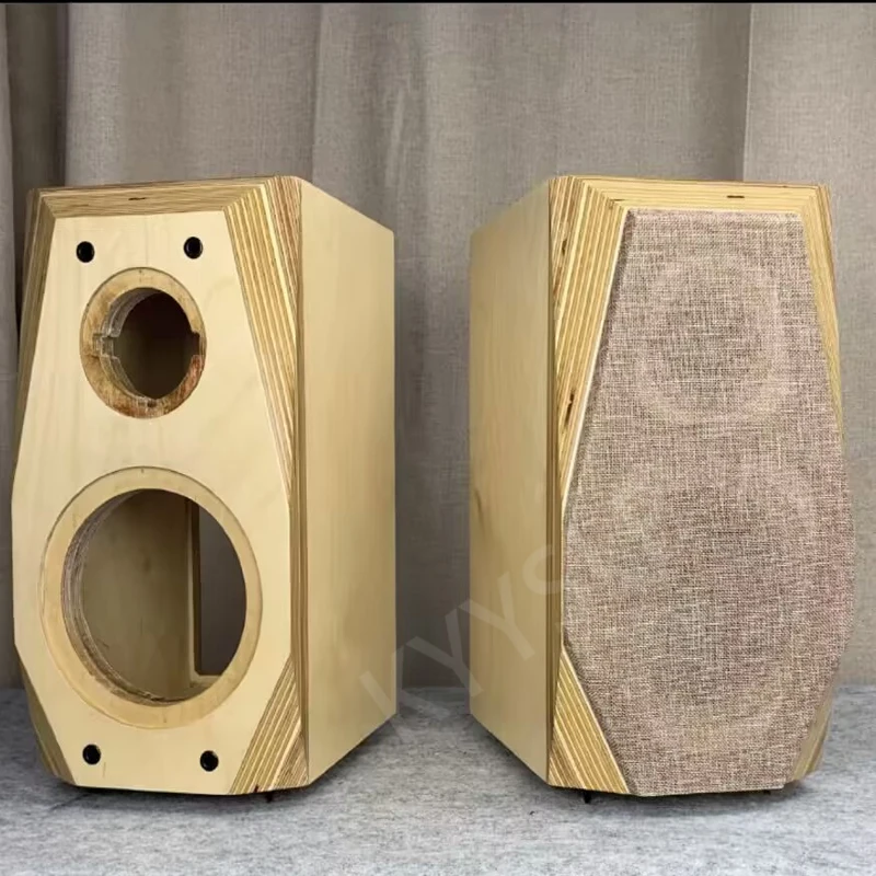 KYYSLB 6.5-inch solid wood two-way angled high fidelity speaker empty box birch plywood, (holes can be customized)