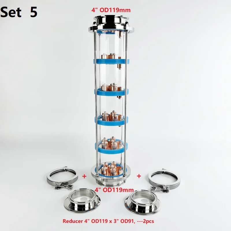 Imagem -05 - Conjuntos de Coluna de Lente de Destilação Cobre Bubble Plate Homebrew6 Camadas Ss304