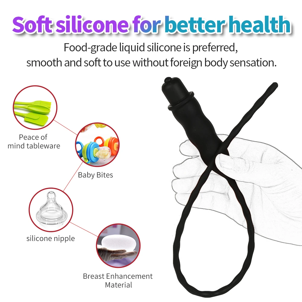 تهتز لعبة استثارة القضيب مجرى البول هزاز الذكور الجنس لعب السبر قضبان مجرى البول سيليكون Instertable قضبان الكبار الجنس لعب للرجال مثلي الجنس