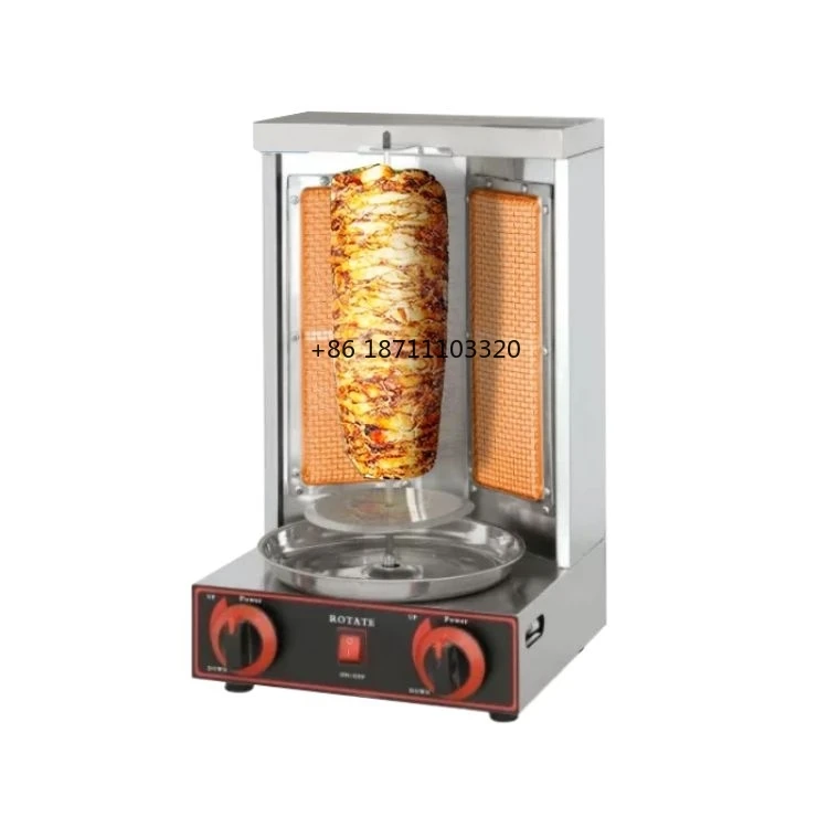 portable turkey semi automatic  chicken shawrma shawerma kebab skewers shawarma machine chawarma 2 burner grill robot price