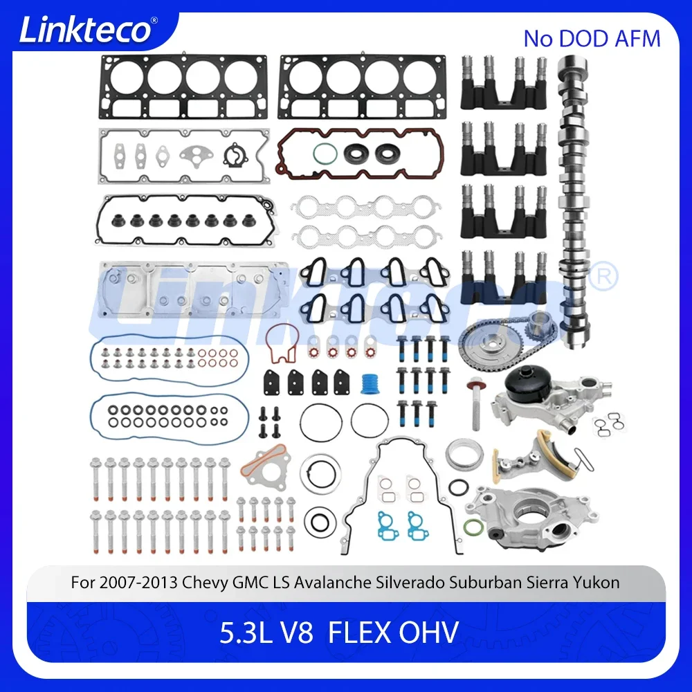 

Восстановление двигателя без AFM DOD Disable Комплект подъемников распределительного вала Комплект болтов прокладки головки MLS Подходит для 5,3 л V8 для 07-13 GM LS Chevrolet Truck