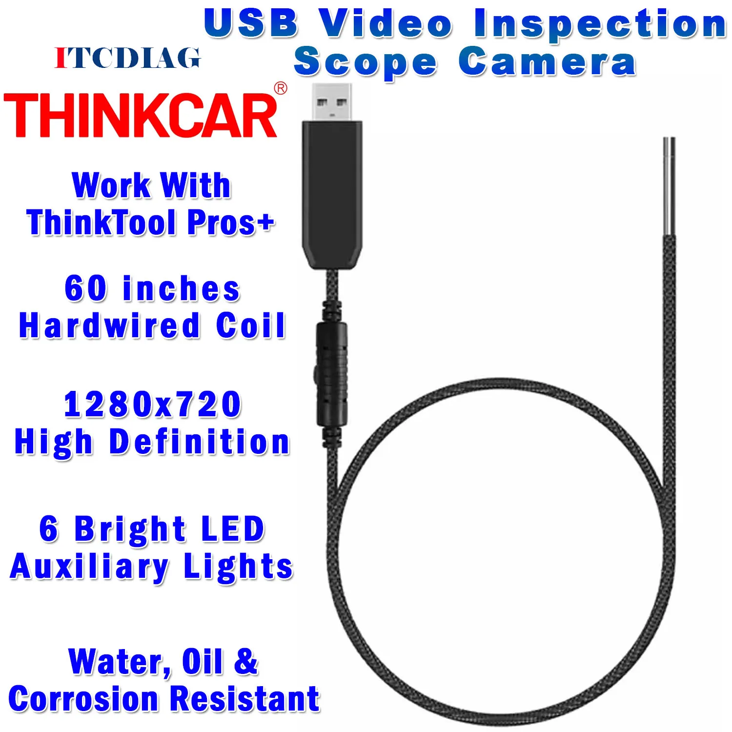 

ThinkCar ThinkTool USB Video Inspection Scope Camera with LED Light for Automotive Diagnostic Equipment for ThinkTool pro s +