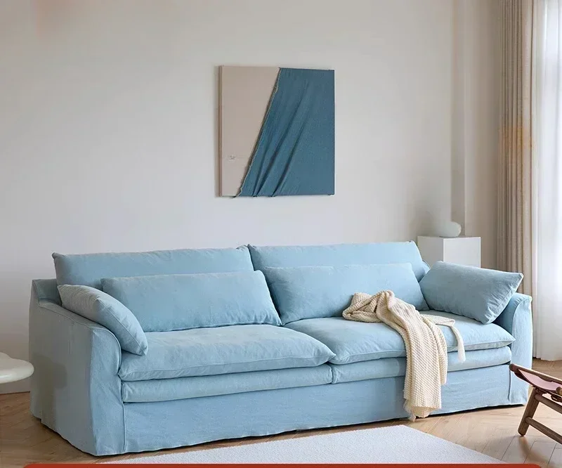 

Denim wabi silent wind, fabric cotton and linen sofa embrace removable and washable linen