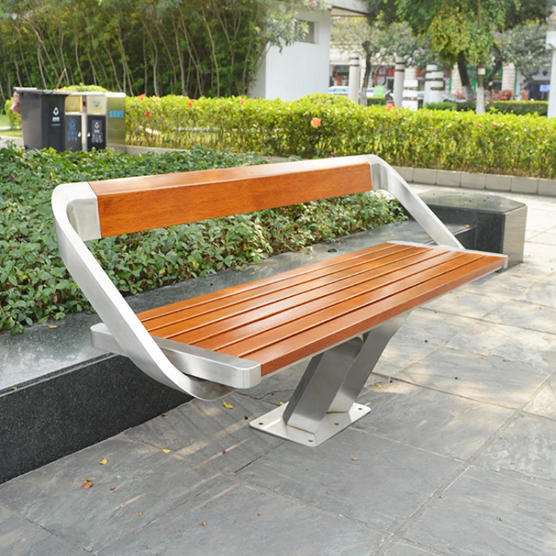 Stainless steel park chair outdoor leisure backrest bench