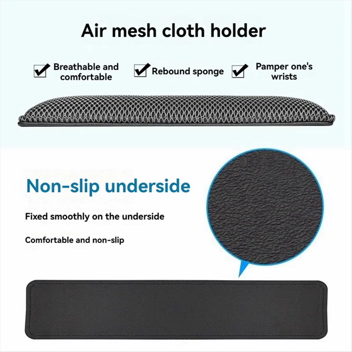 Stable- For Mechanical Keyboard Hand Rest Ergonomic Memory Foam Wrist Guard Keyboard Wrist Rest with Anti-Slip Base L
